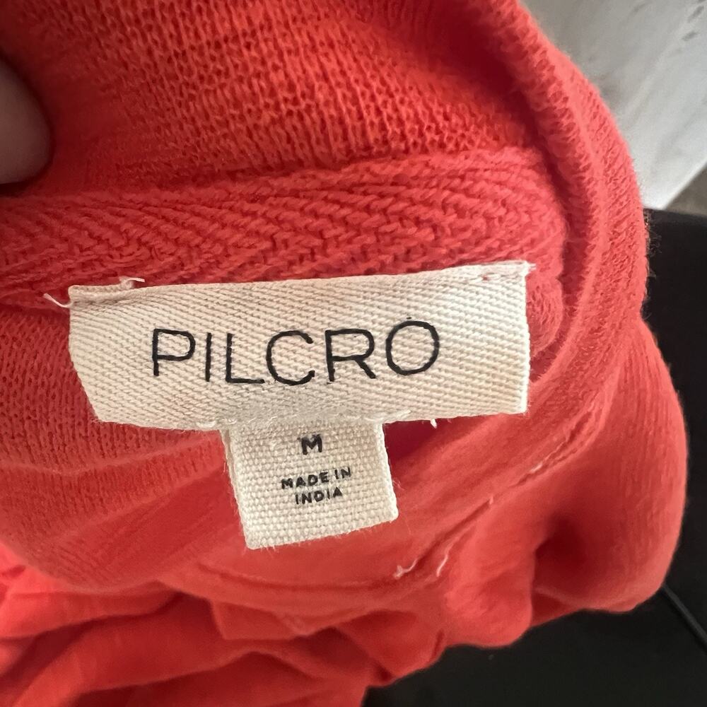 Anthropologie Pilcro 3/4 Varsity Tee Pullover Red Size Medium Rugby Sporty - Picture 11 of 12